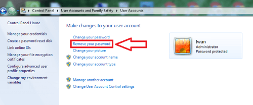 cara menghapus password windows 7