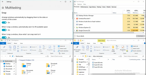 Cara Mudah Split Screen Windows 10